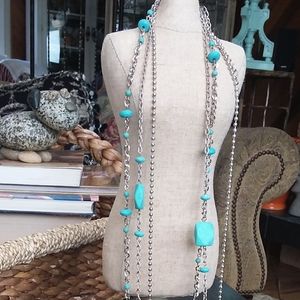 SOLD Turquoise 3 strand high quality necklace.